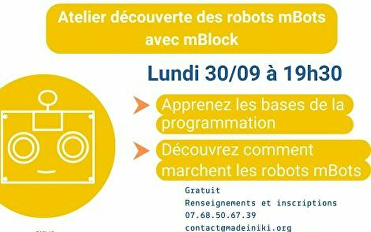 Atelier robots mBots - FabLab