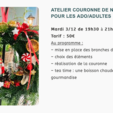 Atelier couronne de Noël pour les ado/adultes