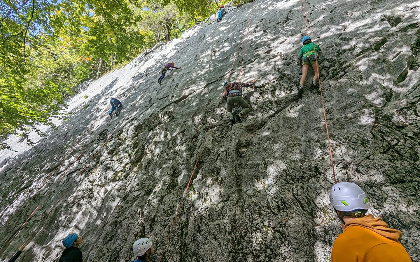 Initiation escalade sur la falaise de Mijoux avec Valserine Outdoor