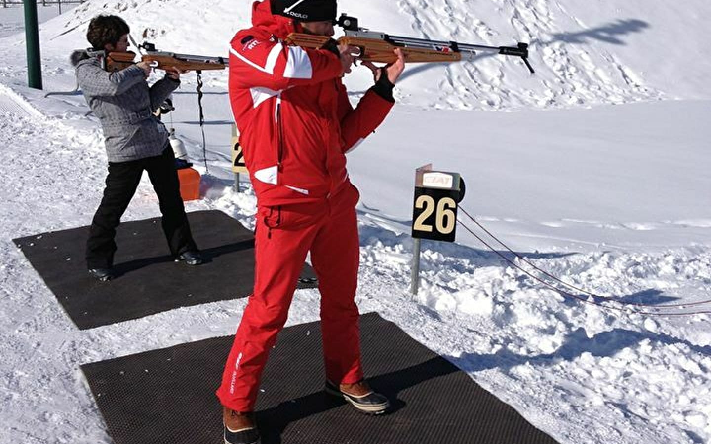 Cours de biathlon avec l'ESF aux Plans d'Hotonnes