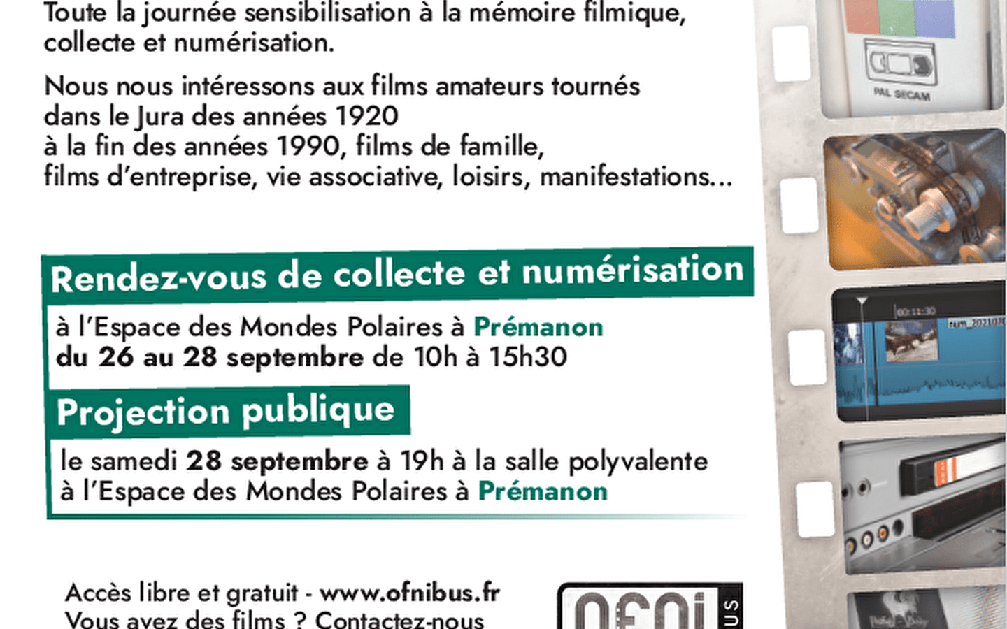 Grande collecte jurassienne des objets filmiques non répertoriés