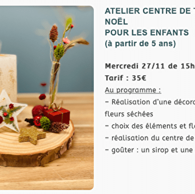 Atelier centre de table de Noël pour les enfants