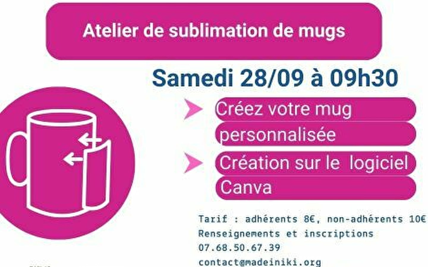 Atelier création de mugs - FabLab 