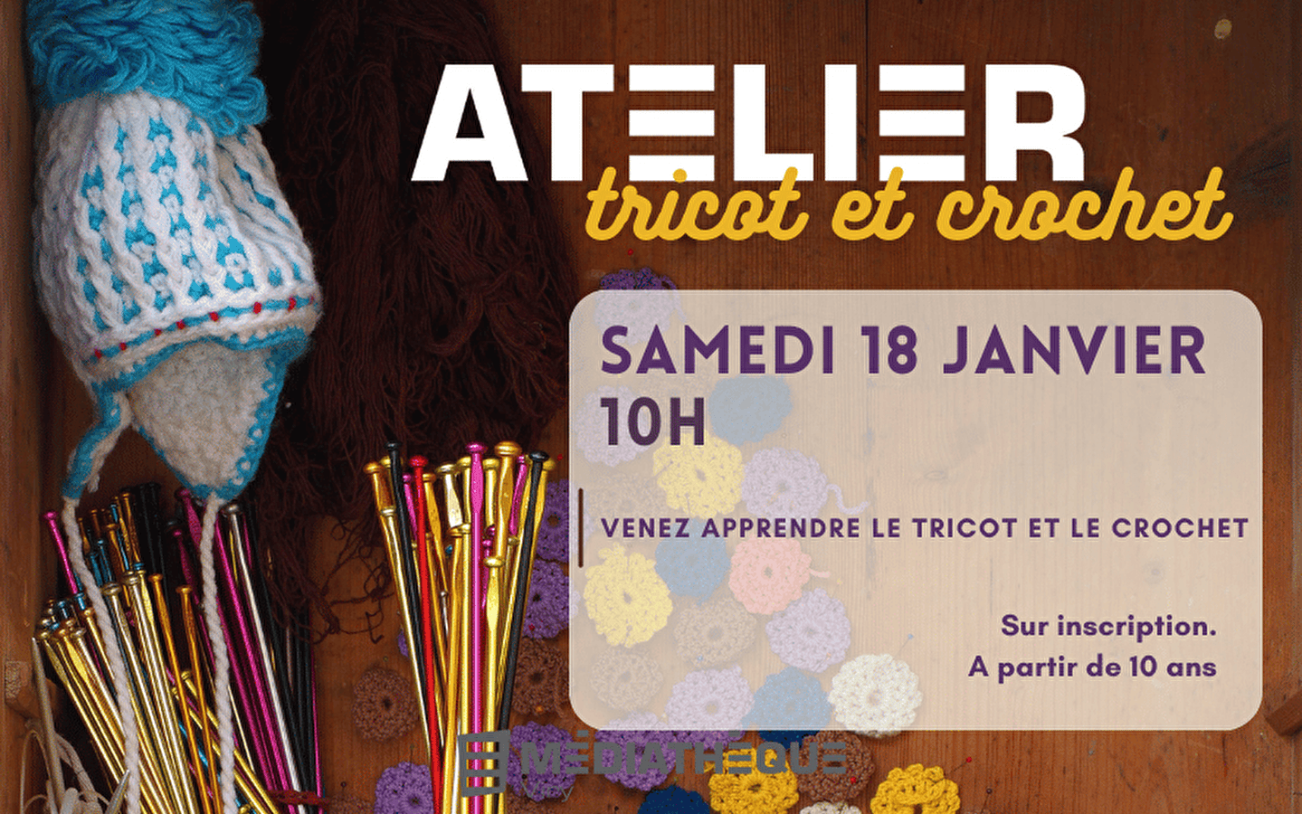 Médiathèque de Viry : Atelier tricot/crochet