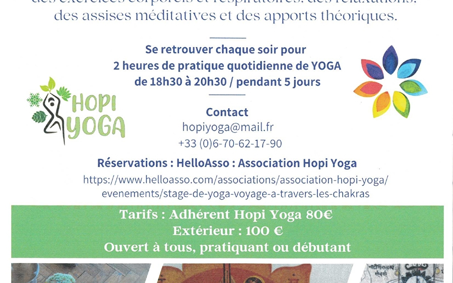 Stage de yoga - Voyage à travers les chakras