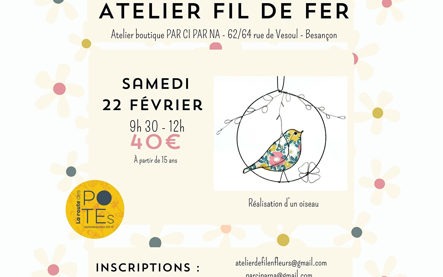 Atelier initiation au fil de fer recuit