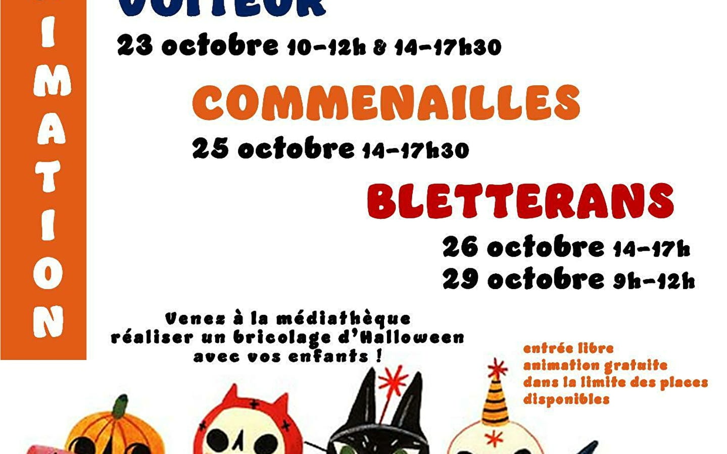 Atelier créatif parents enfants - halloween - Médiathèque