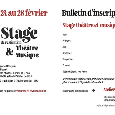 Stage théâtre et musique 